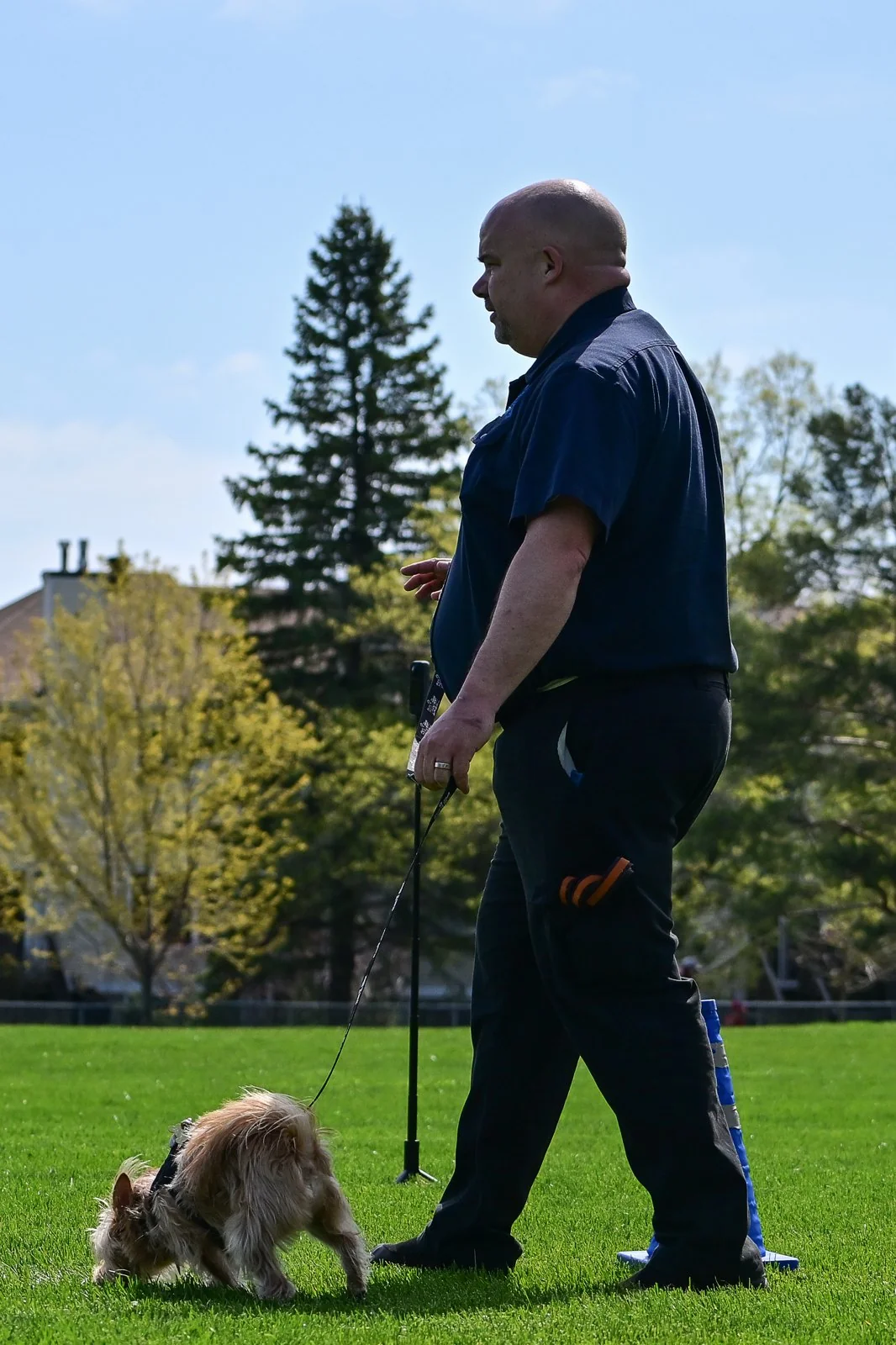 Jon and a dog practising together outdoors