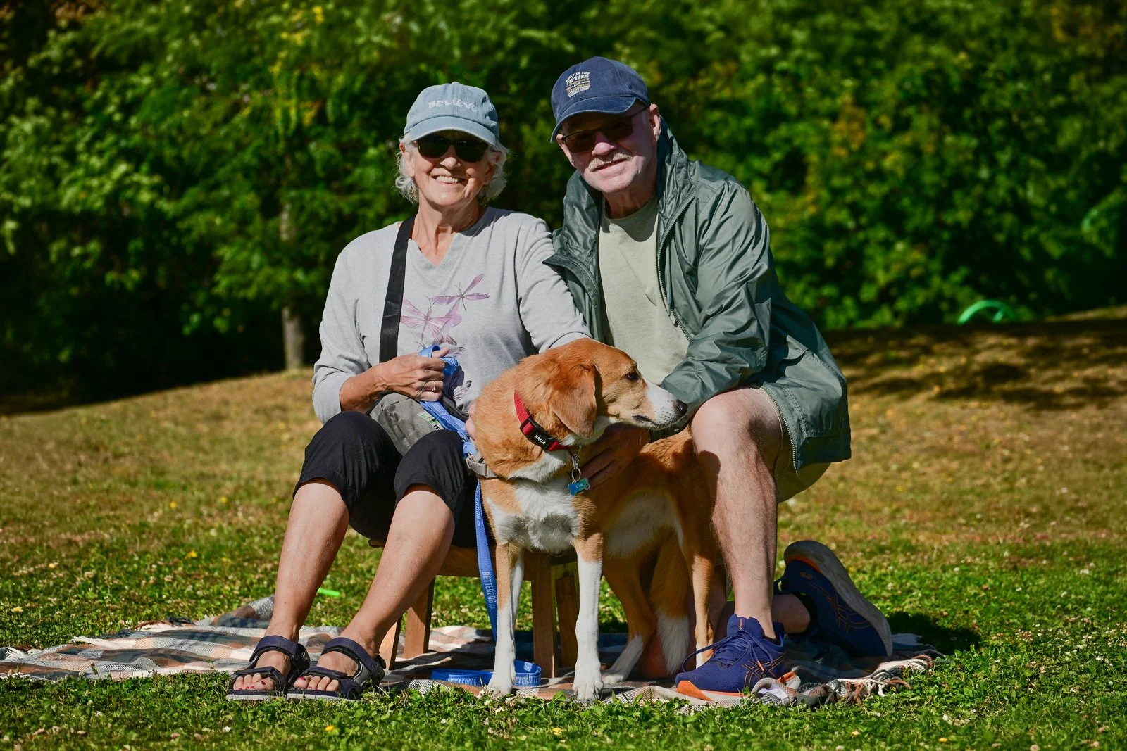 Luna and her people at a BetterDog Pack Walk
