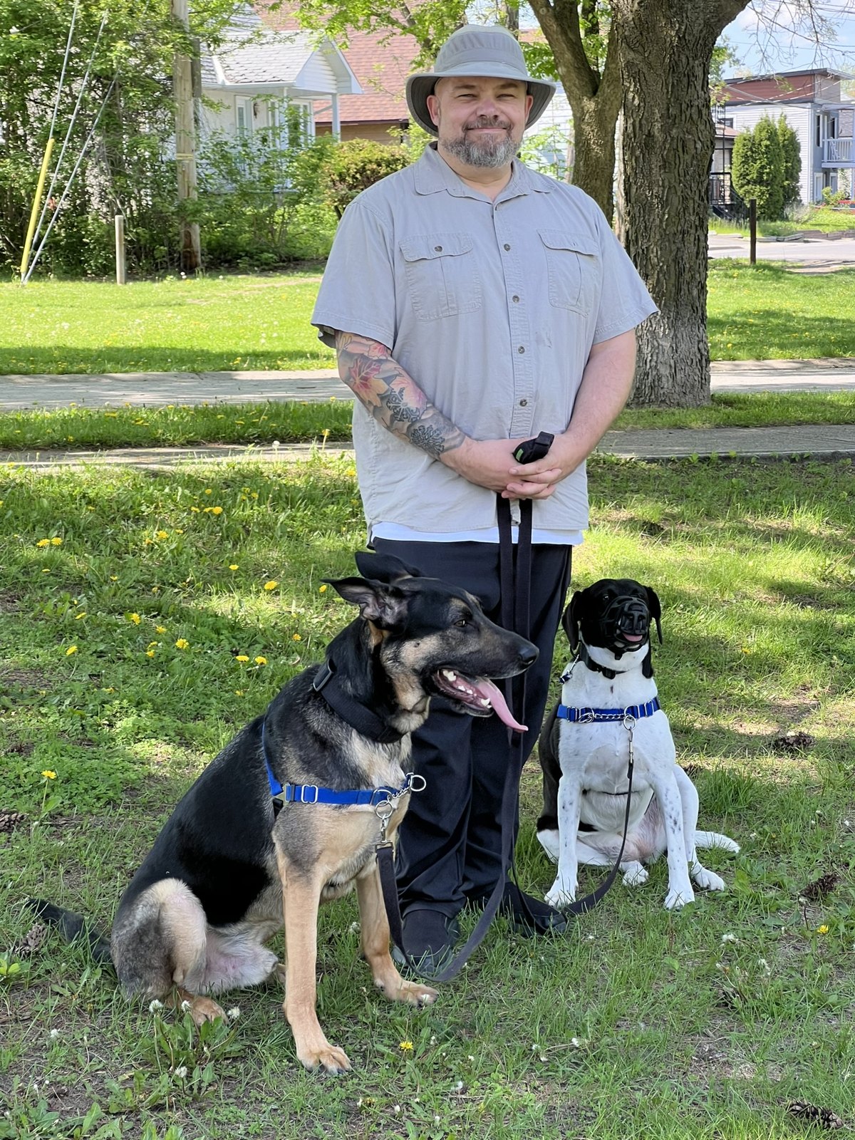 Jon with dogs at a BetterDog Pack Walk