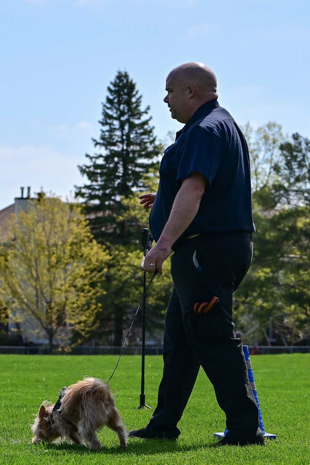 Jon and a dog practising together outdoors