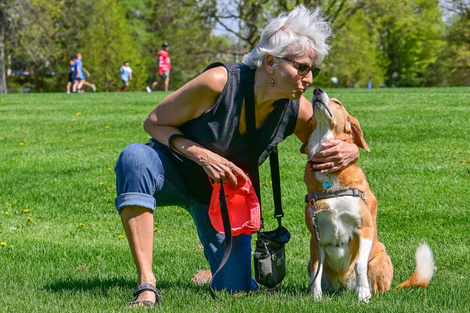 A client with her dog at a BetterDog Pack Walk